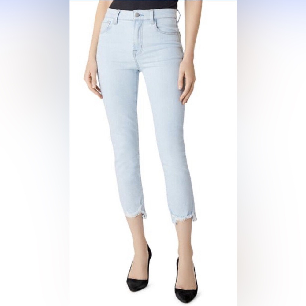 J Brand Ruby High-Rise Cropped Cigarette Jeans in Surf Destruct SIZE 26